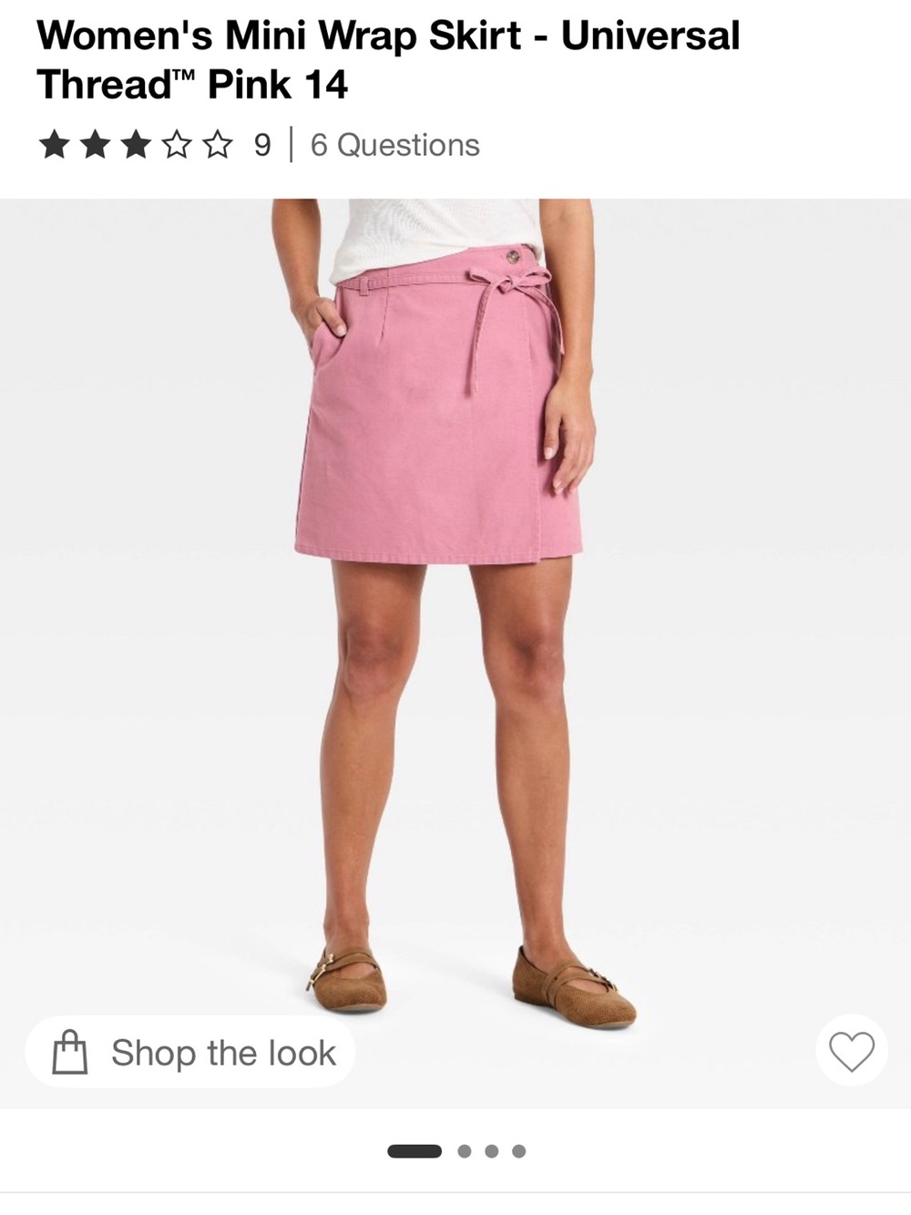 Universal Thread Pink Mini Wrap Skirt with Tie Detail